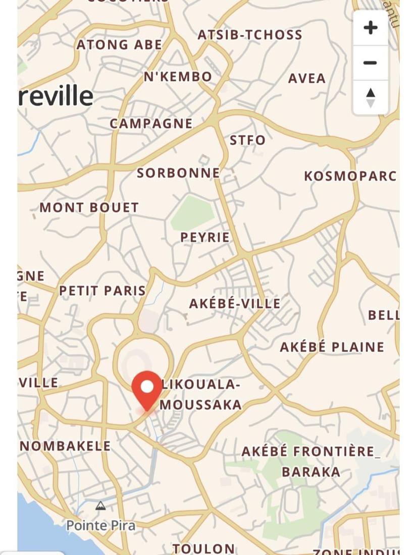 Carte de localisation de GAMS BTP à Likouala-Moussaka, Libreville
